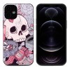 iPhone 12 Pro case, TPU material, skull floral design, protective cover