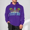 Purple cotton California Surfing hoodie for men, loose fit, comfortable daily wear.