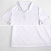 White European Sode POLO Straight Shirt, polyester fabric, breathable design.