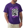 Purple cotton men's T-shirt featuring a 'Fearless Tiger' graphic print, collection