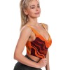 Orange texture sports bra, soft, breathable for yoga and casual wear