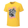 Yellow cotton men's Fearless Tiger graphic T-shirt, front and back print, collection.