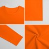Orange pure cotton long sleeve T-shirt, showcasing fabric detail and design.