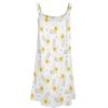 White floral beach sling dress, party or vacation wear, soft polyester.