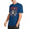 Blue cotton short sleeve T-shirt with "AMERICAN LEGEND" gorilla graphic print, summer fashion.