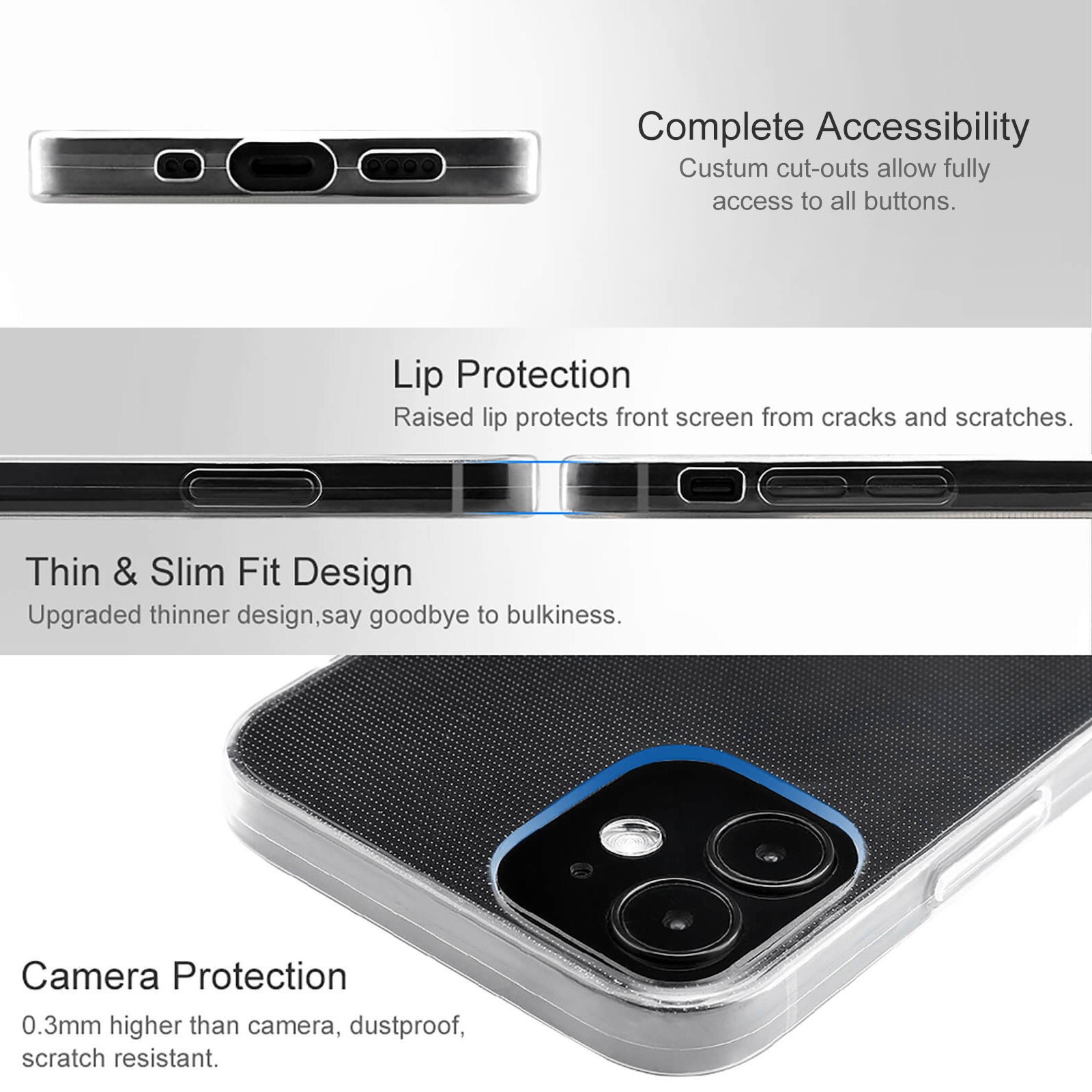 iPhone 12 Series Case with Complete Accessibility, Lip & Camera Protection