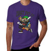  Men's purple cotton 'Just Do It' T-shirt with baseball cartoon graphic