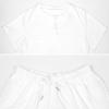 White summer home suit set, comfortable loungewear, perfect for casual wear and relaxation.