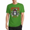 Green cotton T-shirt with "AMERICAN LEGEND" gorilla graphic print, summer fashion.