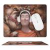 Leather mouse pad with a man's face printed, ideal for gamers, office workers. Smooth surface and durable.