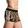 Men's tiger print boxer briefs, breathable polyester-spandex blend for comfort, daily wear