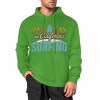 Green cotton hoodie with "CALIFORNIA SURFING" graphic, loose fit design, suitable for daily wear.