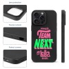 iPhone 15 series black TPU case with 'TEAM NEXT @ Lolla' design, shockproof protection.