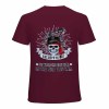 Men's dark red cotton Fearless Tiger graphic t-shirt,collection. Featuring a skull graphic.