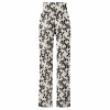 XP Straight Lace-Up Yoga Pants in White and Black Floral Print
