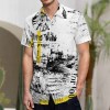 Men's short-sleeved shirt with printed design, made of 100% polyester for comfort.