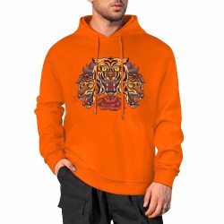 Unisex pure cotton printed multi-color hooded sweatshirt