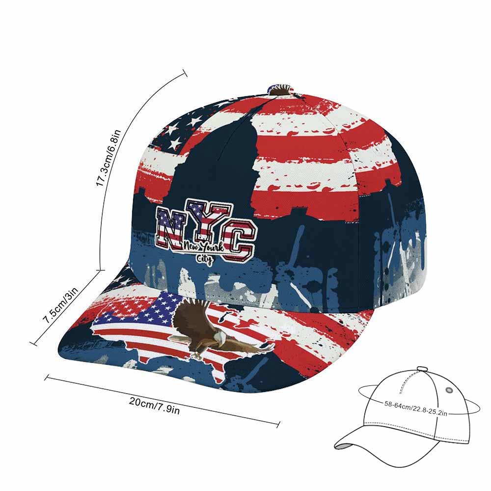 Baseball Cap New upgrade 2024 with American flag design. Polyester material, curved brim, and adjustable size.