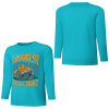 Turquoise pure cotton long sleeve T-shirt featuring ASMOOTH ARE MADE OF SOULFULLY graphic, casual wear.