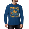 Dark blue pure cotton long sleeve T-shirt with ASMODUS SOULFUL SHAKER graphic, casual wear.