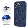 iPhone 13 case with dark blue celestial pattern, full edge coverage, and precise cutouts, PC plastic phone protector.
