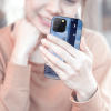 iPhone 12 Pro glass case with sky and moon art, anti-fall, wireless charging.