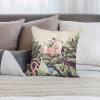 Double-sided design plush pillow case featuring a vibrant floral and bird pattern, perfect for bedroom and living room decor.