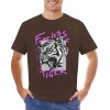 Brown cotton men's Fearless Tiger graphic tee,  collection, with front and back print, pure cotton comfort.