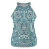Teal Paisley Crew Neck Vest