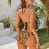 Geometric pattern bikini swimwear with adjustable straps, perfect for beach and pool activities.