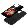 iPhone 14 case, black glass + TPU material, with graphic design, stylish and protective.