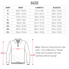 Size chart for white Zipper Short Sleeve POLO shirt, listing bust, length, and sleeve measurements.