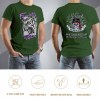 Green cotton Fearless Tiger graphic T-shirt, front and back view, collection