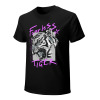 Men's black cotton 'Fearless Tiger' graphic T-shirt, front view,  collection.