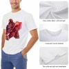 White cotton Inkedjoy T-shirt with red monster graphic print and soft fabric details