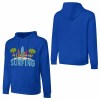 Royal blue cotton California Surfing hoodie, loose fit, for daily wear.