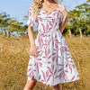 Sweetheart dress featuring floral print, short sleeves, and a flattering silhouette, perfect for casual wear from Inkedjoy.