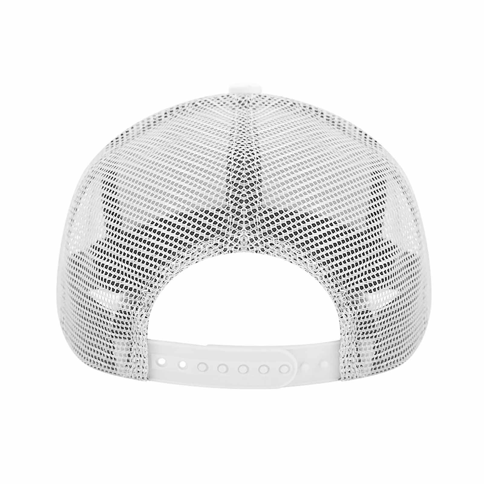 White mesh baseball cap with adjustable design. Suitable for outdoor sports and daily wear, breathable cap