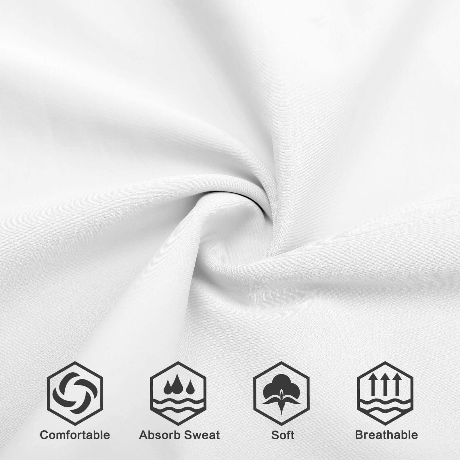 White split swimsuit fabric detail, breathable and soft, for plus size busty swimwear.