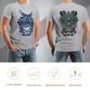 Grey cotton samurai skull t-shirts for men, perfect for leisure. 100% cotton.