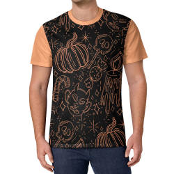 Ice Silk All Print T-shirt featuring a black and orange design, perfect for summer wear