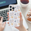 iPhone 13 PC plastic case with colorful pattern, phone protection, held by a person.