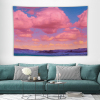 Pink cloud tapestry wall hanging decor, polyester fabric, soft and durable.