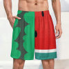Ice silk watermelon print pajama shorts for men. Comfortable, breathable, perfect for home wear.