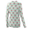 Women's long sleeve t-shirt with checkered heart pattern for sun protection