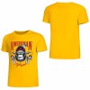 Yellow pure cotton short-sleeved T-shirt with American Legend gorilla graphic print, summer fashion.