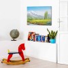 Canvas print mountain landscape with vibrant colors, perfect for living room decor. High-quality canvas, unframed design.