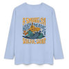 Light blue pure cotton long sleeve T-shirt with graphic print, perfect for casual wear.