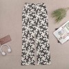 XP Straight Lace-Up Yoga Pants in White and Black Floral Print - Perfect for Yoga