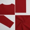 Red pure cotton long-sleeved T-shirt, featuring fabric detail and casual wear style.